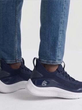 Curry Under Armour Mens UA Team Curry 14M 15.5W Flow Basketball Shoes Blue Size